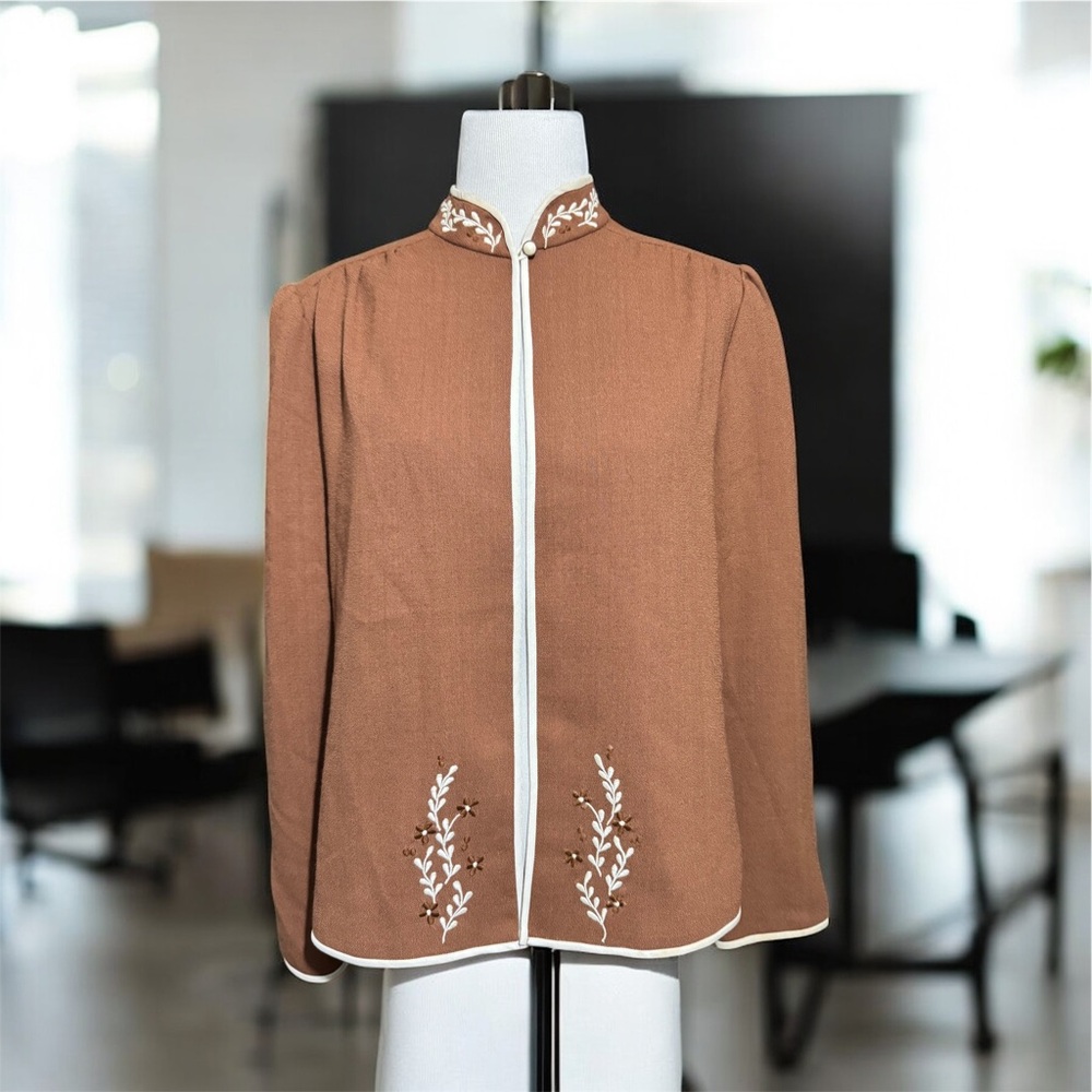 Ann Michael Embroidered Open Front jacket Cardigan